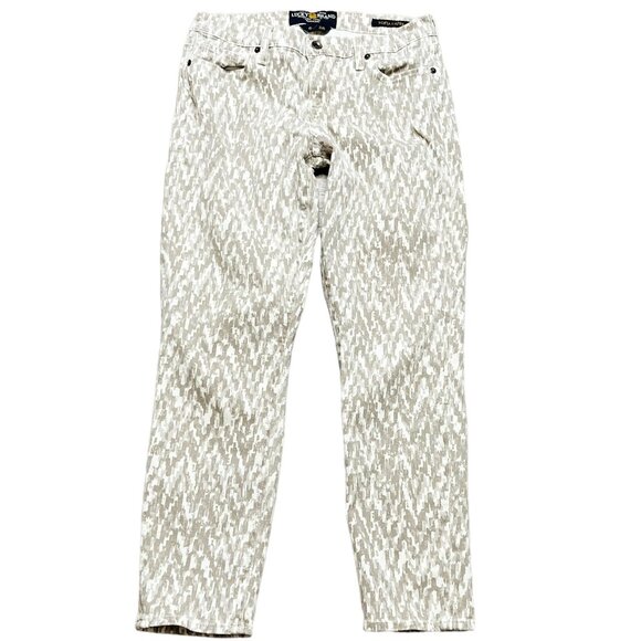 Lucky Brand Denim - Lucky Brand Jeans Womens Size 6/28 Tan Cream Abstract Print Sofia Capri